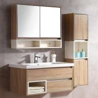 HS-BCV03 modern house hotel wall hung washbasin vanities cabinets design wall mounted pvc bathroom vanity cabinet with mirror