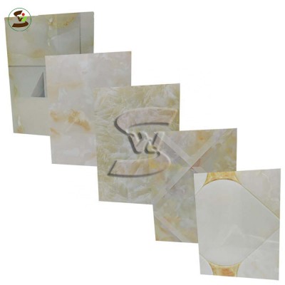 matt finishing uv coating surface plastic pvc sheet artificial marble designs kitchen cabinet designs